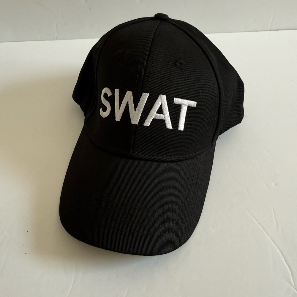 Black Baseball Cap with White Interior Embroidery Hat Costume Halloween
